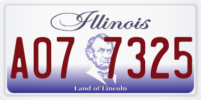 IL license plate A077325