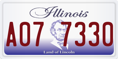 IL license plate A077330