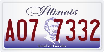 IL license plate A077332