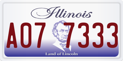 IL license plate A077333