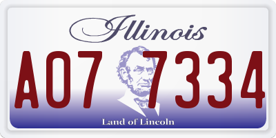 IL license plate A077334