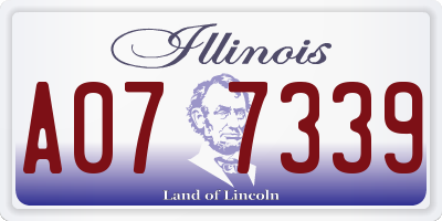 IL license plate A077339