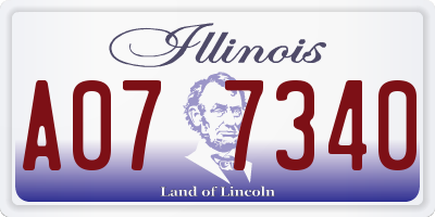 IL license plate A077340