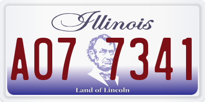 IL license plate A077341
