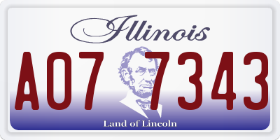 IL license plate A077343