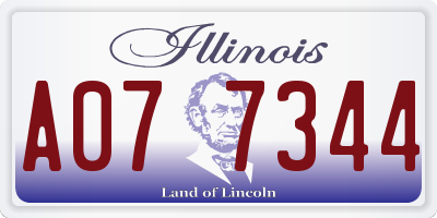IL license plate A077344