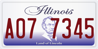 IL license plate A077345