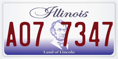 IL license plate A077347
