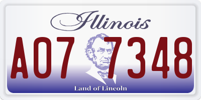 IL license plate A077348