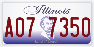 IL license plate A077350