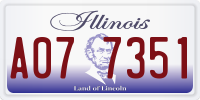 IL license plate A077351