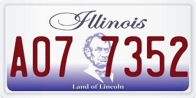 IL license plate A077352