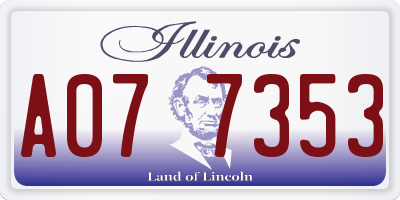 IL license plate A077353