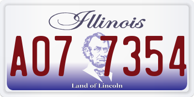 IL license plate A077354