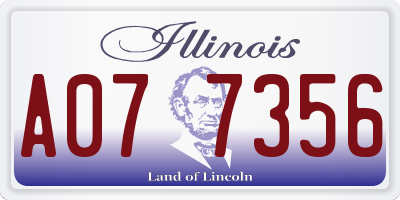 IL license plate A077356