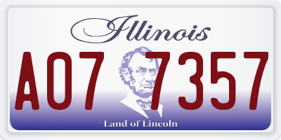 IL license plate A077357