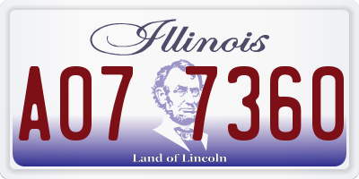 IL license plate A077360