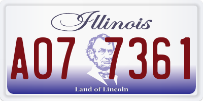 IL license plate A077361