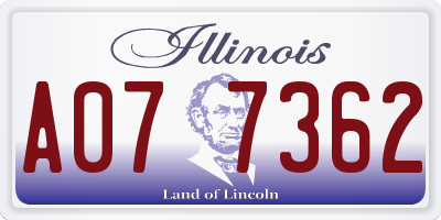 IL license plate A077362