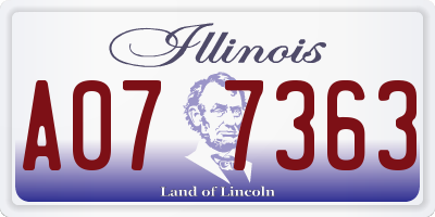 IL license plate A077363