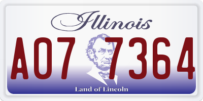 IL license plate A077364