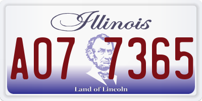 IL license plate A077365