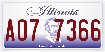 IL license plate A077366