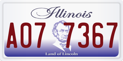 IL license plate A077367