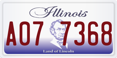 IL license plate A077368