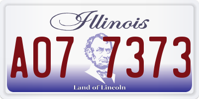 IL license plate A077373