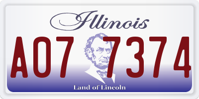 IL license plate A077374