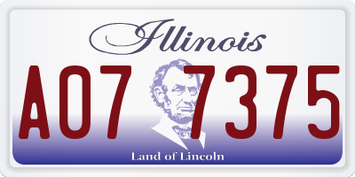 IL license plate A077375