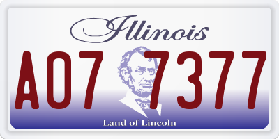 IL license plate A077377