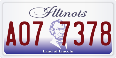IL license plate A077378