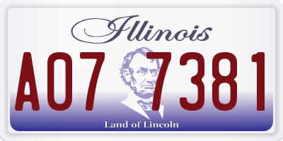 IL license plate A077381