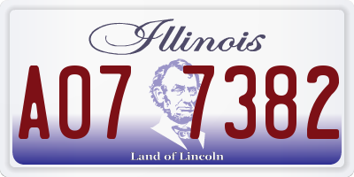IL license plate A077382