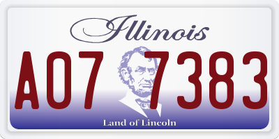 IL license plate A077383
