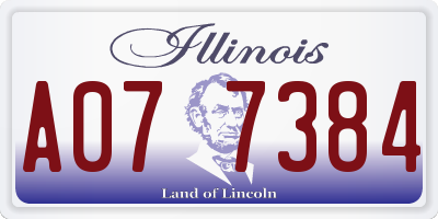 IL license plate A077384