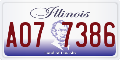 IL license plate A077386