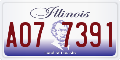 IL license plate A077391