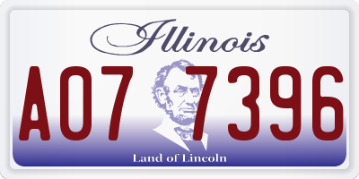 IL license plate A077396
