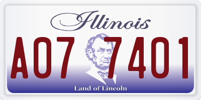 IL license plate A077401
