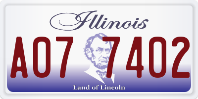 IL license plate A077402