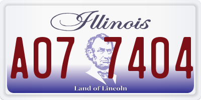 IL license plate A077404