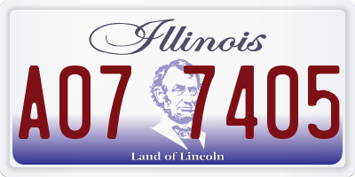 IL license plate A077405
