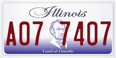 IL license plate A077407