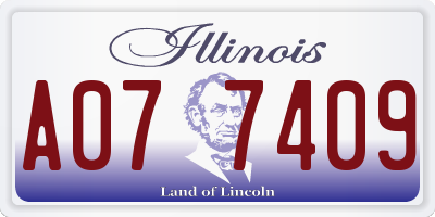IL license plate A077409