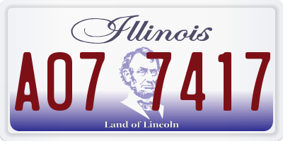 IL license plate A077417