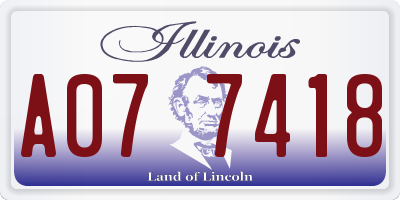 IL license plate A077418
