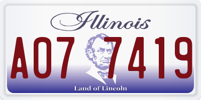 IL license plate A077419